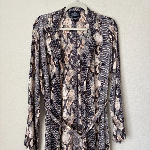 Angie Boho Reptile Print Longline Cardigan Jacket Duster - Picture 3 of 13